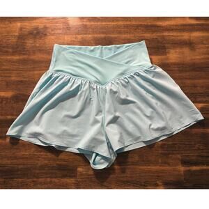 Aerie Women’s Large Shorts High Rise Crossover Waist Flowy Lined Running Real Me